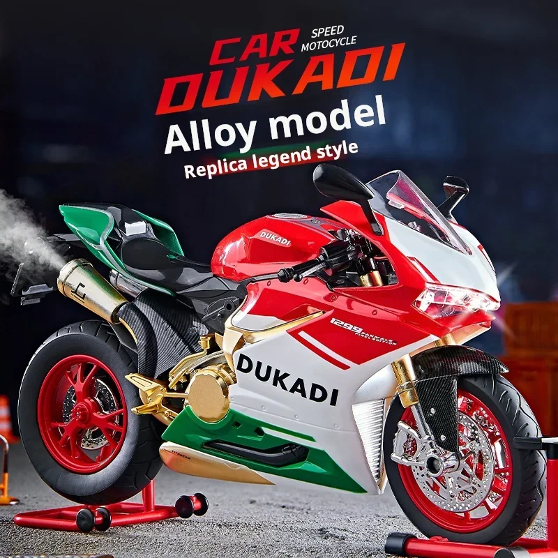 

Spray 1:9 Scale Ducadi 1299 Alloy Large Motorcycle Model Diecast Bootable Sound Light Kid Toy Birthday Gift Hobby Collect Exquis