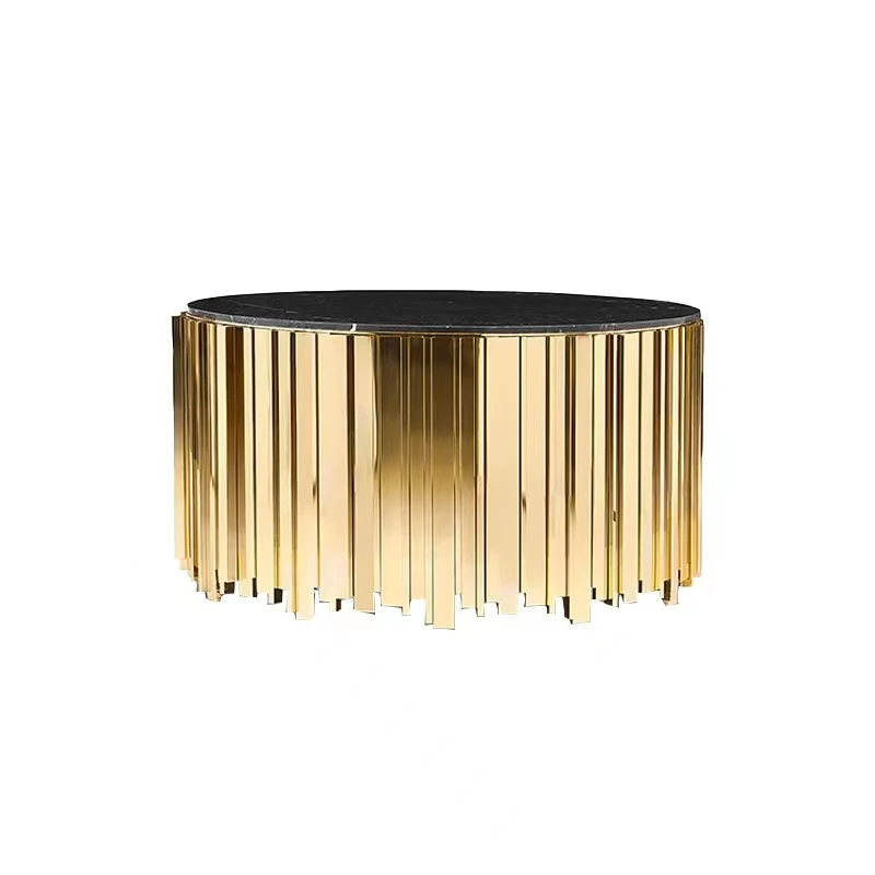 

zt-BRABBU Living Room Coffee Table Stainless Steel Round Coffee Table Marble Coffee Table&