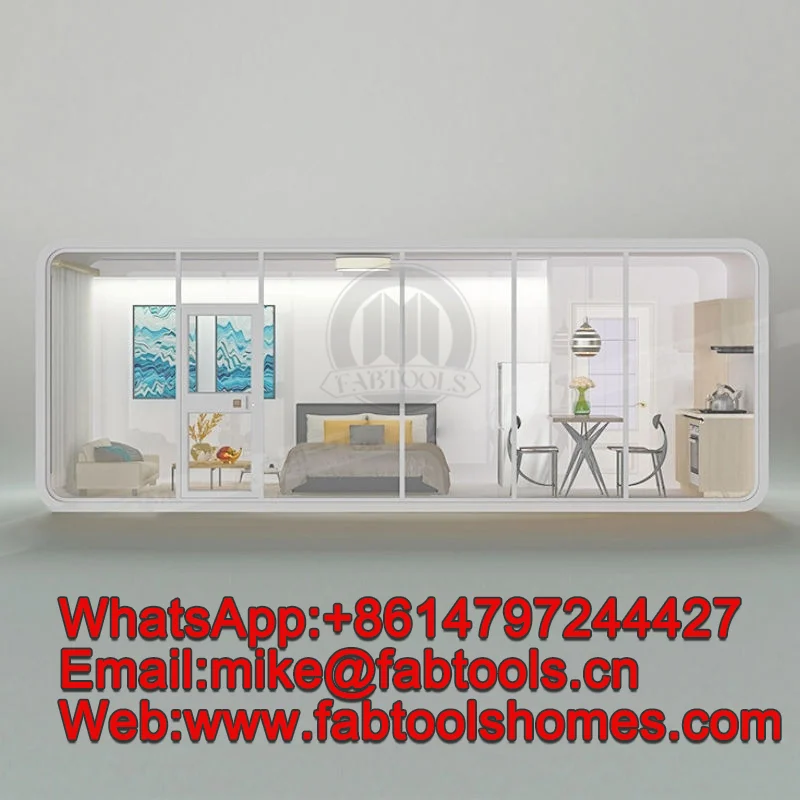 Apple Modern Modular Cabin Prefab Steel and Sandwich Panel House Flat Pack Container for Home or Hotel Use