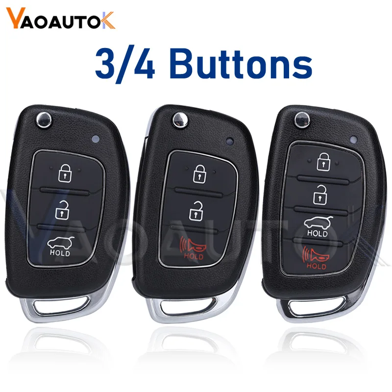 

Remote Case Fob Flip Folding Car Key Shell 3/4 Buttons For Hyundai HB20 Auto For SANTA FE IX35 IX45 For Accent I40 For Solaris