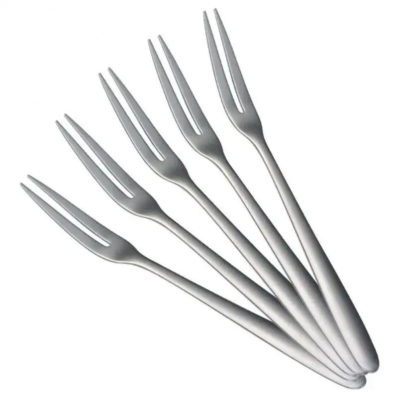 10pcs Stainless Steel Fruit Forks Bento Vegetable Crockery Restaurant Cafeteria Party Dessert Fork Lovely Fruit Fork Tableware