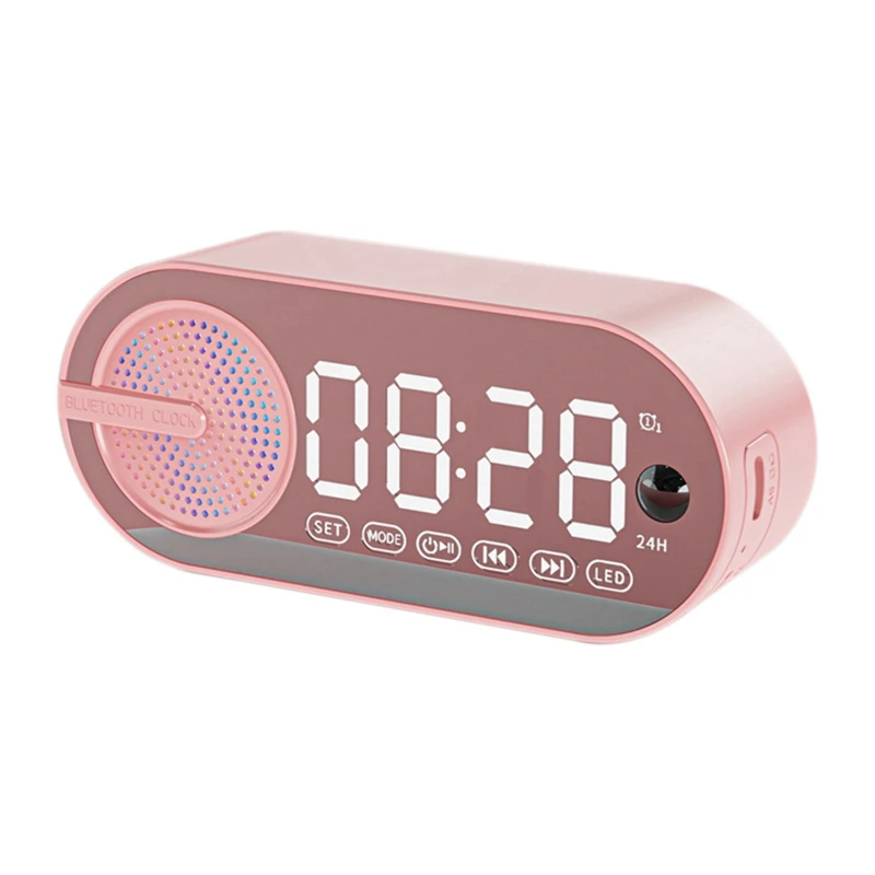 Nieuwe digitale wekker Bluetooth-luidspreker, draagbare luidspreker en FM-radio, kleine tafelklok met alarmen voor zware slapers