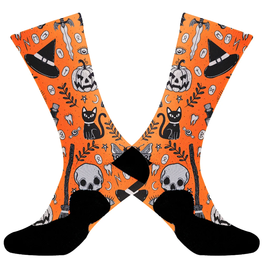 Chaussettes de sport unisexes en coton Happy Street Skateboard pour hommes, personnalité d'Halloween, Harajuku, cadeau drôle pour garçons, mode, nouveau