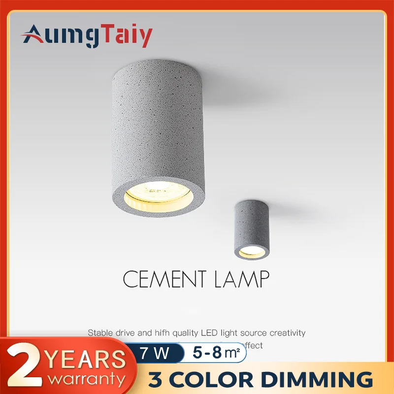 

Cement Downlight Surface Mounted Spotlight GU10 Led Ceiling Lights Minimalist Industrial Lamp Living Room Corridor Kitchen Aisle