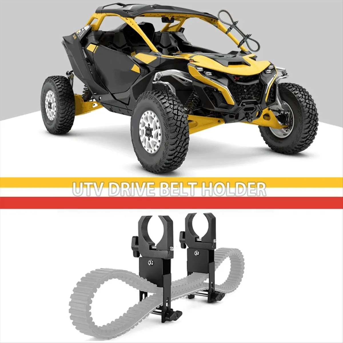NCSMT UTV Drive Belt Holder, Universal Belt Mount Fit 1.5inch-2inch Roll Bars for Polaris RZR Can Am Teryx Mule Accessories