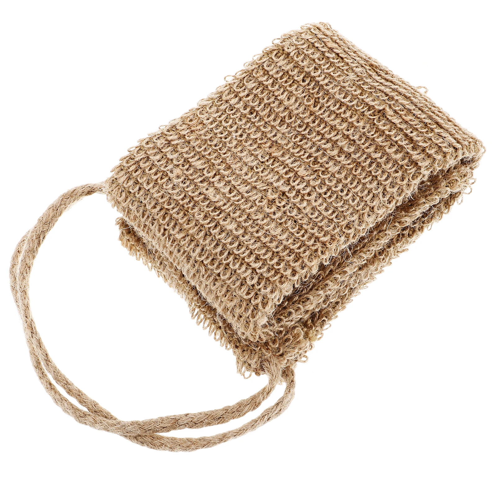 

Jute Back Scrubber Bath Towel Shower Exfoliator Washer Handle Design Deep Cleansing Body Peeling Dry Brushing Multifunctional
