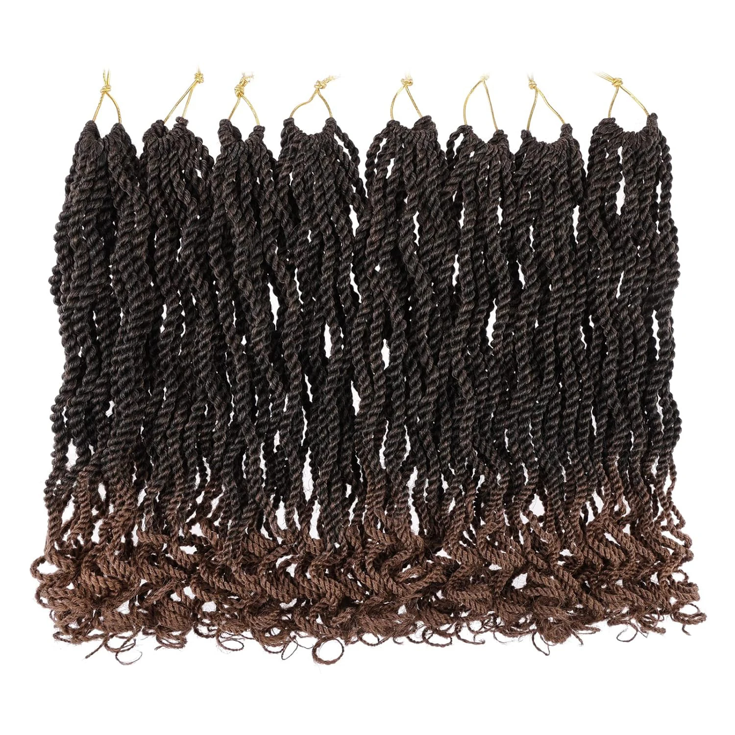 ضفائر شعر كروشيه سنغالية مقاس 8/12 بوصة للنساء ذوات البشرة السمراء، ضفائر كروشيه قصيرة ملفوفة مسبقًا، ضفائر صغيرة كروشيه