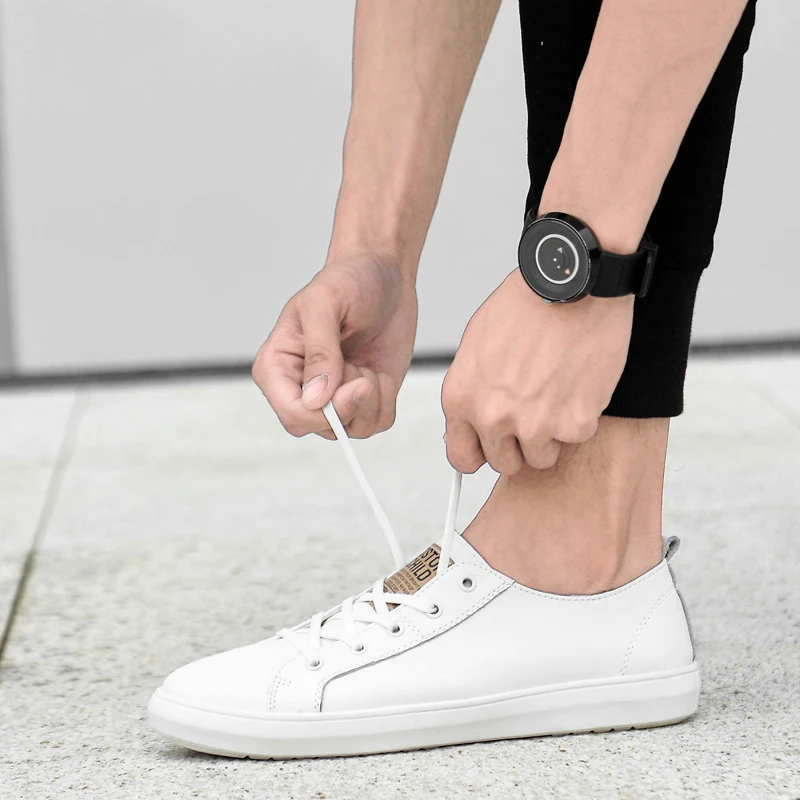 

Модная брендовая мужская повседневная обувь, кожаные кроссовки, классическая мужская низкая обувь, новая весенняя удобная спортивная обувь из воловьей кожи на шнуровке