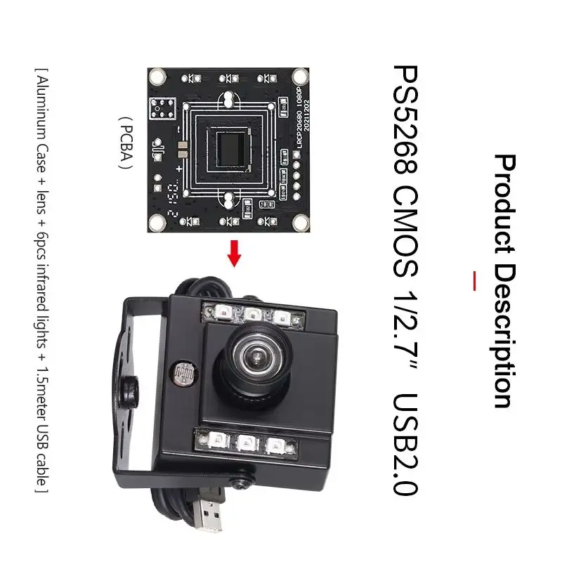 

1080P 3306 PS5268 4 мм 75 градусов без искажений IR940 USB Plug and Play Инфракрасная мини-камера ночного видения высокой четкости