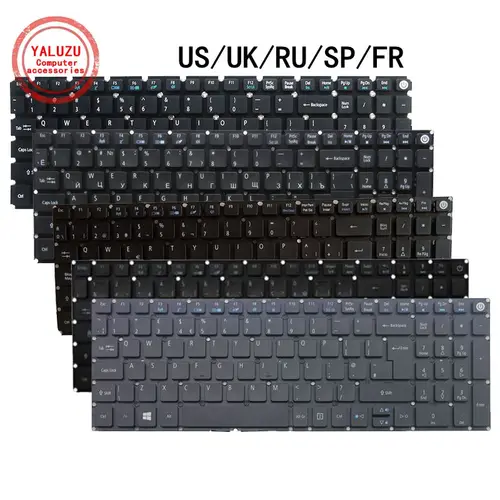 Teclado para ordenador portátil US/UK/RU/SP/FR para Acer E15 A315-21 A315-31 A315-41 A315-51 A315-53G A315-56 A515-51/G A615-51 A715-71G