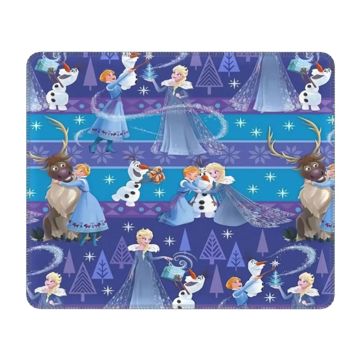 Custom Frozen Elsa Olaf Pattern PC Desk Mouse Pad Waterproof Mousepad with Stitched Edges Non-Slip Rubber Mouse Mat for Gamer