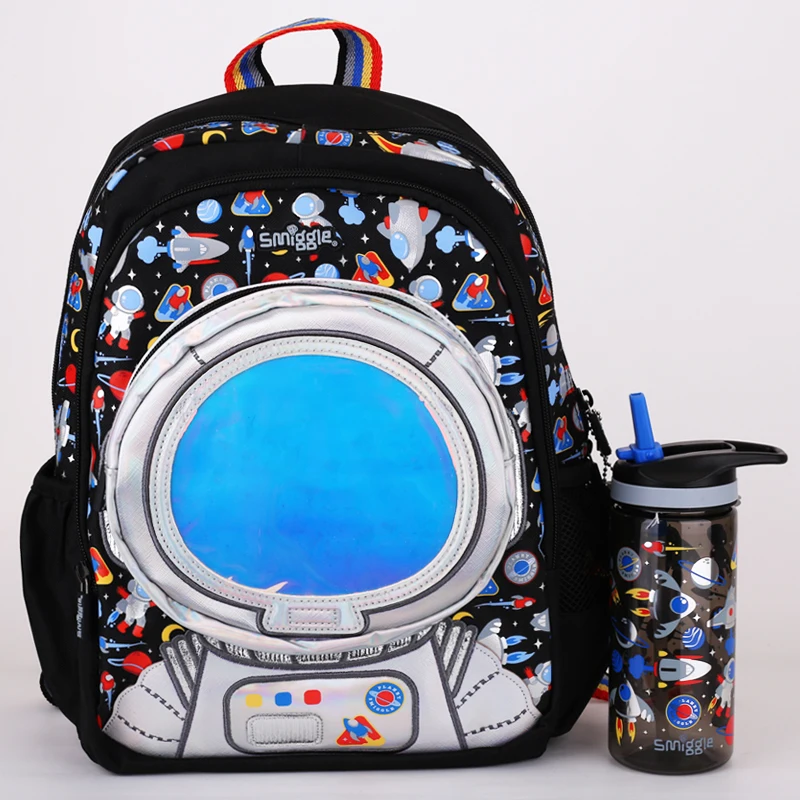 Australian Smiggle Black Space Cabin Backpack Students Reduce Burden Large Capacity Backpack Boys Trendy Brand Bag Pen Bag Set