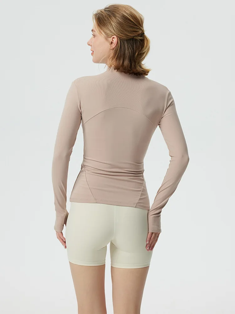 قمم رياضية، قمصان نسائية بأكمام طويلة، قمصان خريفية ضيقة للجري، كرة الريشة، ملابس اليوغا، ملابس اللياقة البدنية #4