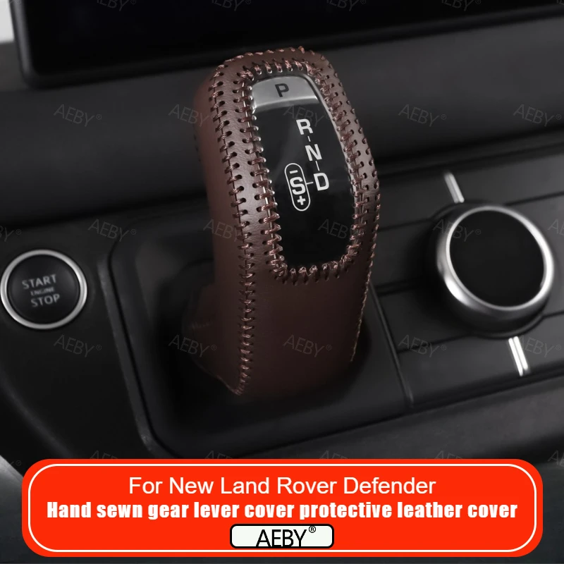For New Land Rover Defender 2020-2026 Manual sewing leather shift knob cover anti scratch protector Gear lever protection