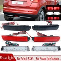 R-AUTO 2Pcs LED Rear Bumper Reflector Brake Light Stop Lamp Reverse Light For Nissan Juke Z51 Murano For Infiniti FX35 FX37