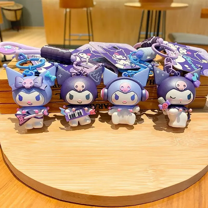 أزياء سانريو Kawaii Kuromi المفاتيح الكرتون أنيمي حقيبة ظهر الطالب قلادة لطيف زوجين هدية عيد ميلاد فتاة هدية عيد #3