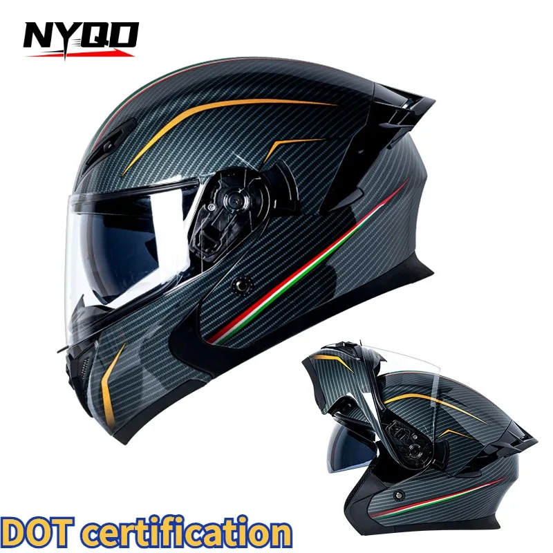 

Helmets Motorcycles Full Helmet Dual Lenses Facelifted Helmets All Season Universal Summer Cycling Half Helmets Portable Fashion