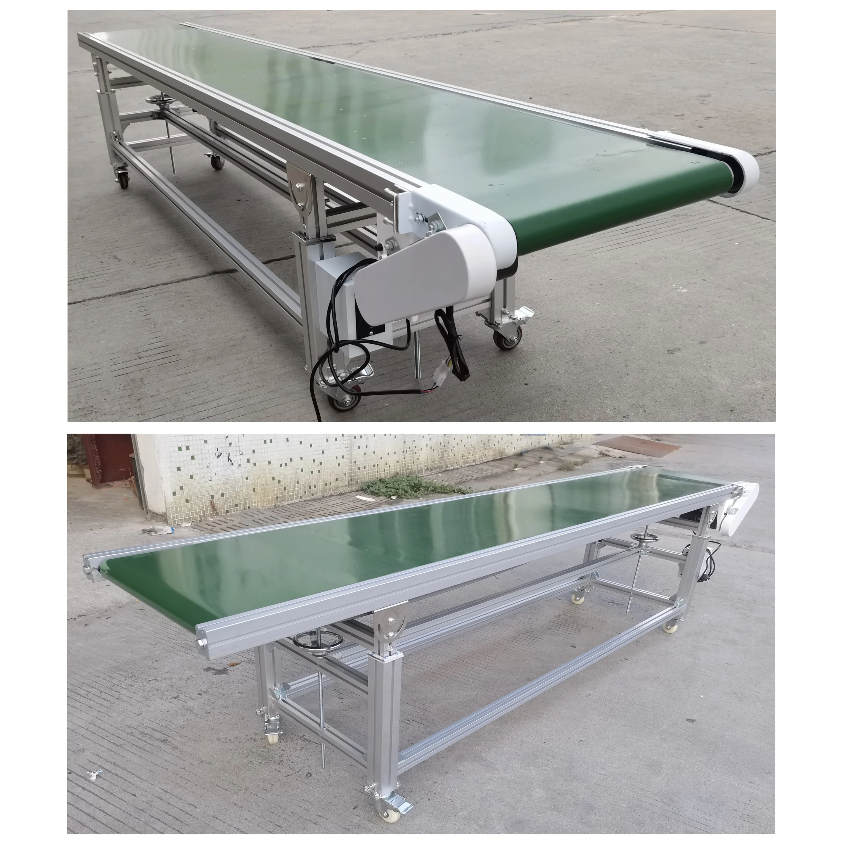 Discount price Aluminium frame Customize manufacturer adjustable height PVC Belt Conveyor