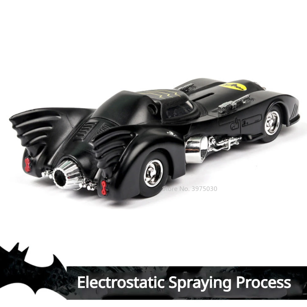 1/38 Scale Bat Mobile Tank Car Model Toys Alloy Diecast Simulation Metal Vehicles Sound Light Pull Back Car Toys for Child Gifts