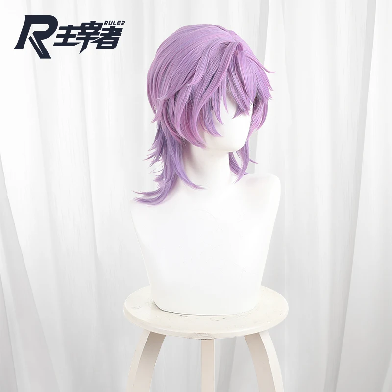 لعبة Genshin Impact Durin شعر مستعار تأثيري دوران تأثيري الذئب قطع الأرجواني شعر مستعار لحفلة Comicon Hallowmas الكبار النساء الرجال #4