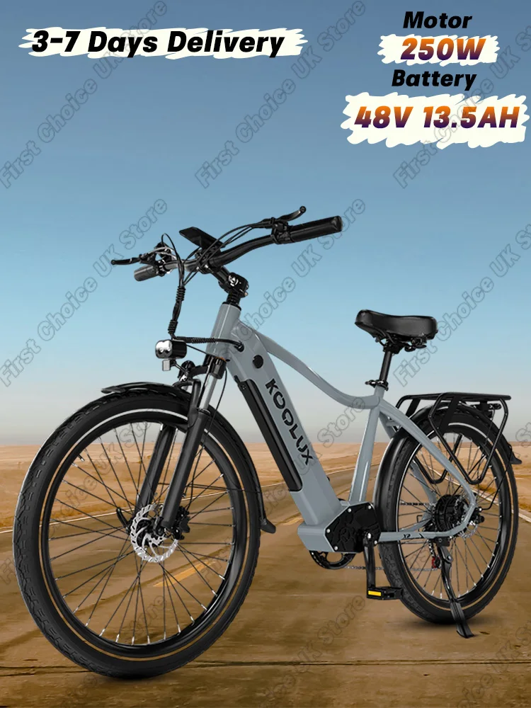 AliExpress NONE KOOLUX X3 Adult Travel Ebike 250W Motor 48V 13.5Ah Lithium Battery Electric Bicycle 26*1.95" Tire Urban Commuting Electric Bike