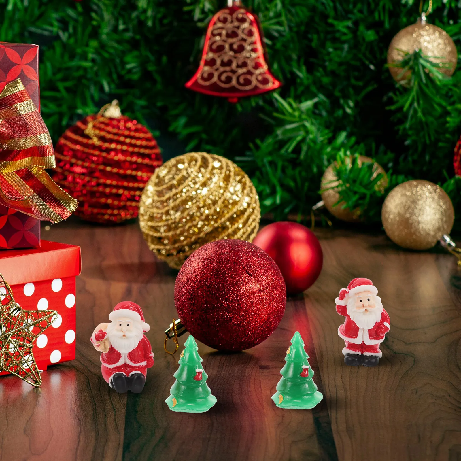 

20pcs Cartoon Resin Ornaments Christmas Micro Landscape Decor Miniature Craft Tabletop Bedroom Party Decoration Durable