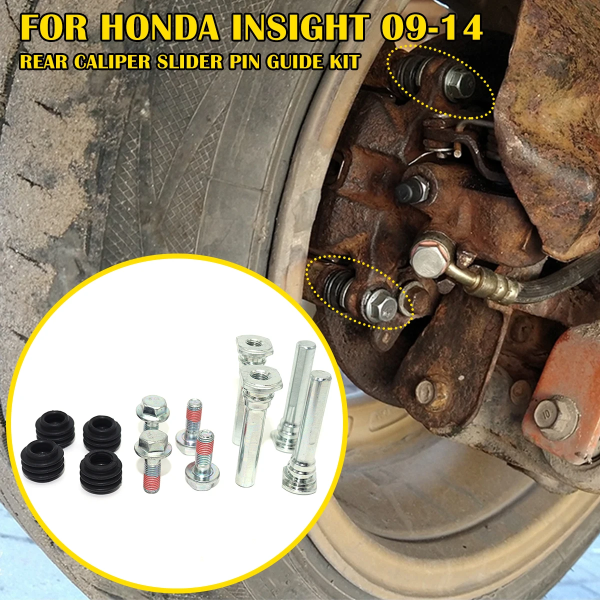 

Brake Caliper Cylinder Slider Guide Pin For Disc Housing Bolt Rubber Bushing Boot Seal Kit FOR HONDA INSIGHT 2009 2010-2013 2014