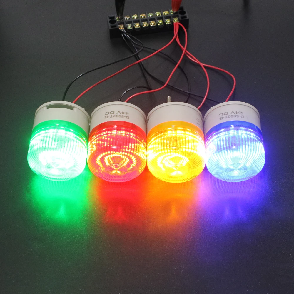 D-5002T Luz de advertencia de señal pequeña Indicador LED Alarma de seguridad Luz intermitente DC 12V 24V AC110V 220V