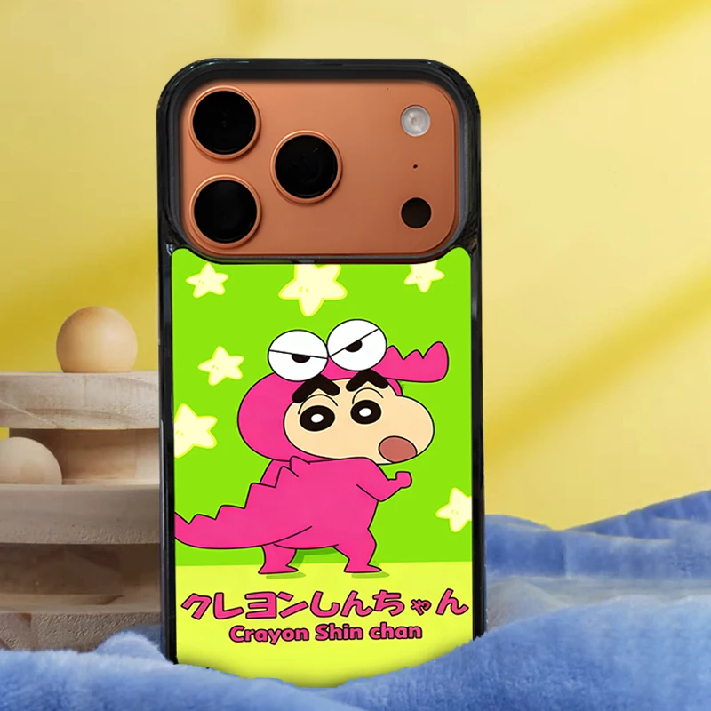 Funny dinosaur Crayon Shin-chan Phone Case for iPhone 11 12 13 14 15 16 17 Pro Max Plus Air SHINCHAN Nohara Shinnosuke Cover