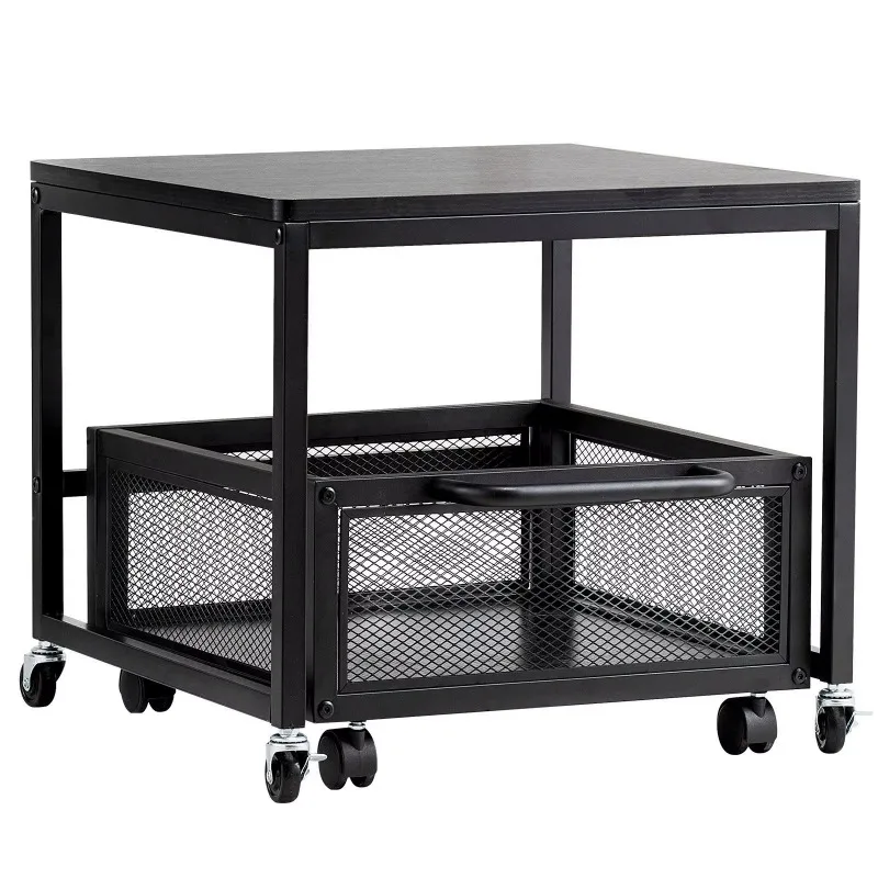 Mini Fridge Storage Cart With Swivel Wheels 198Lbs Load Beverage Refrigerator Stand