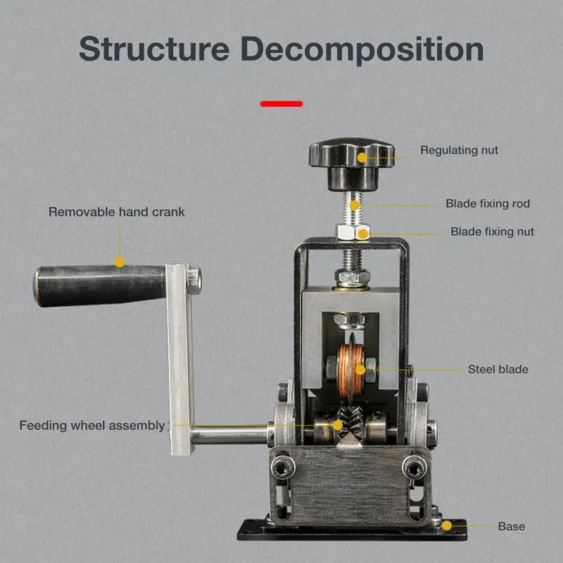 Manual Wire Stripping Machine Copper Cable Scrap Recycle Alloy Steel Cable Peeling Stripper Machine For 1-20mm Diameter Cable