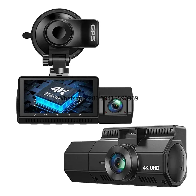

2.45'' Smart Car Dashcam 4K Car Dash camer 2 Channel Front and Rear Dashcam Dual Lens Video Recorder Black Box With WiFi GPS