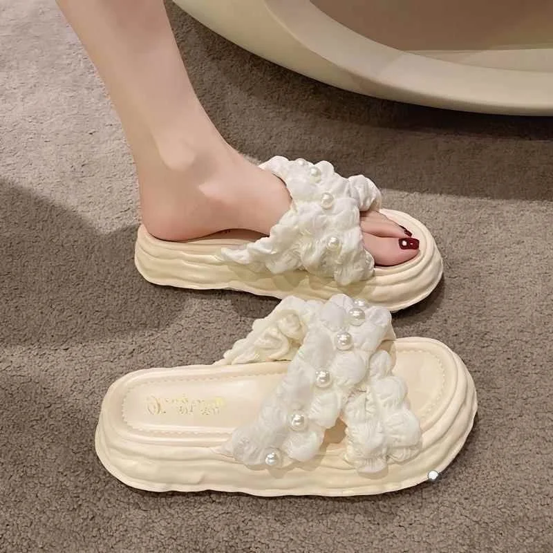 

Women's Summer Casual Thick Bottom Sandals Outdoor Beach Slippers Fashionable Flat Sandals Simple Style Open Toe Slippers