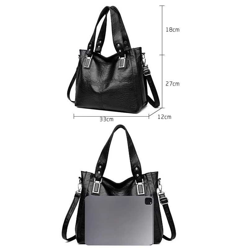 2024 New Fashion Retro Women\'s Handbag High Quality Soft Leather Women Shoulder Bags Famous Luxury Designer Female Tote Bolsas