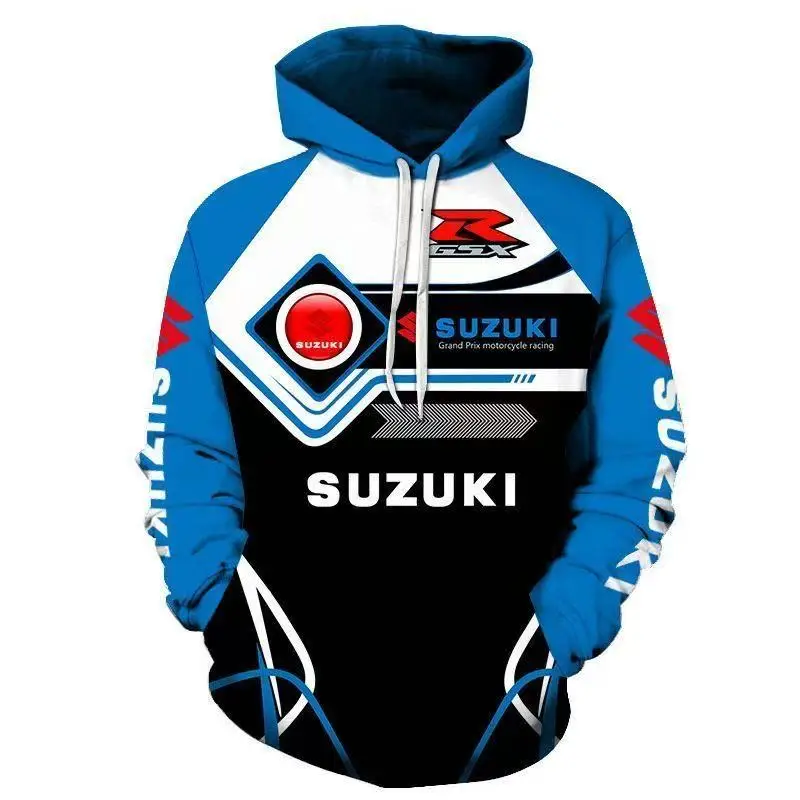 

Новая толстовка с капюшоном Suzuki для мужчин, повседневная спортивная одежда, бег, фитнес, пуловер, мотоцикл, уличный стиль.