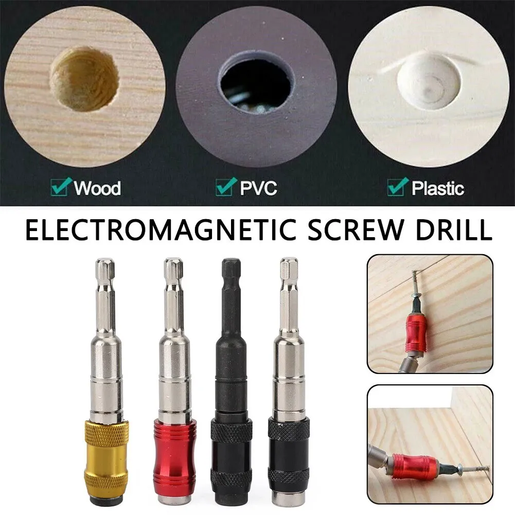 Magnetic 14 Hex Shank Pivoting Drill Tip Holder Featuring Locking Collar and Quick Release Sleeve for Screwdriver Applications