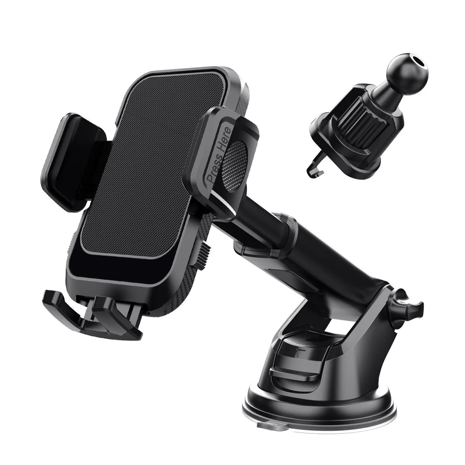 

Car Phone Holder, Adjustable Car Phone Mount Cradle 360°Rotation Strong Suction for Car Windshield Dashboard