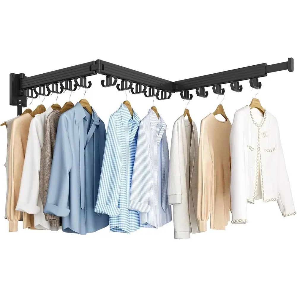 

Трехсекционная складная сушилка для белья с 12 двойными крючками для использования в помещении, в прачечной