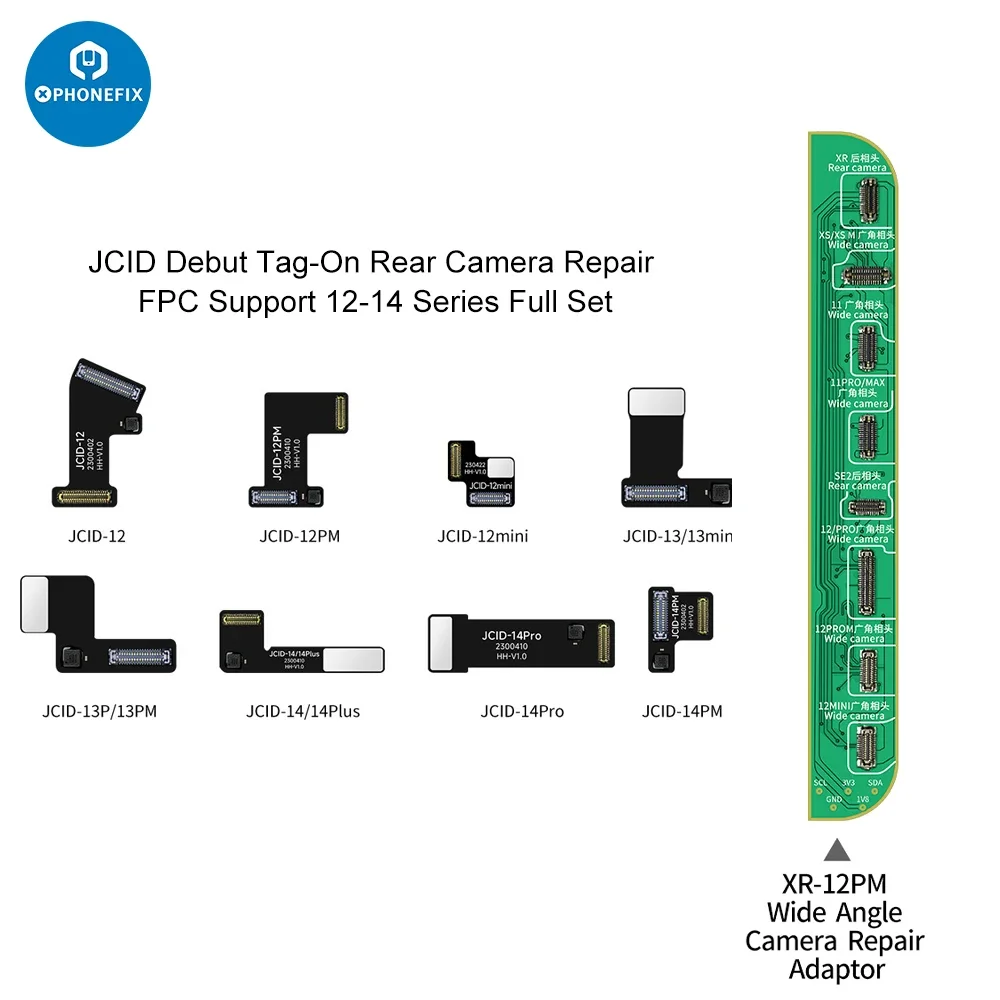 JC Tag-on-Reparación de cámara trasera FPC para iPhone 11, 12, 13, 14 Pro Max, código de cámara trasera no genuino, coincidencia y problemas de ventana emergente