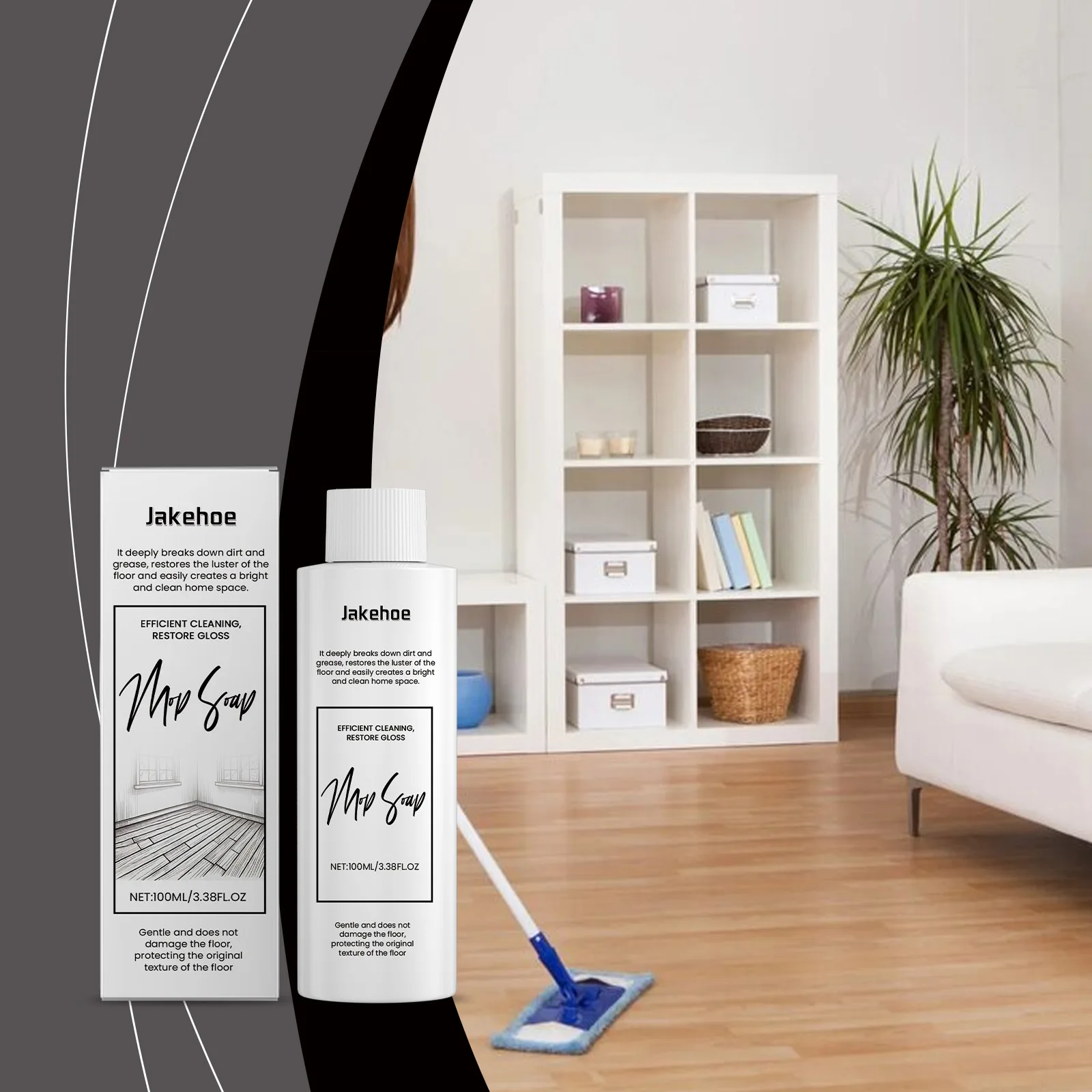 

Floor Cleaner 100ml - Multi-Surface Wood & Tile Cleaner with Shine Enhancer, Removes Dirt & Grease, Fresh Scent