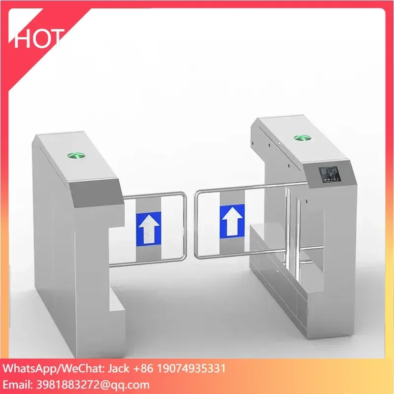 Swing Turnstile RFID And Face Recognition Access Security Swing Barrier Gate For Public Lobby