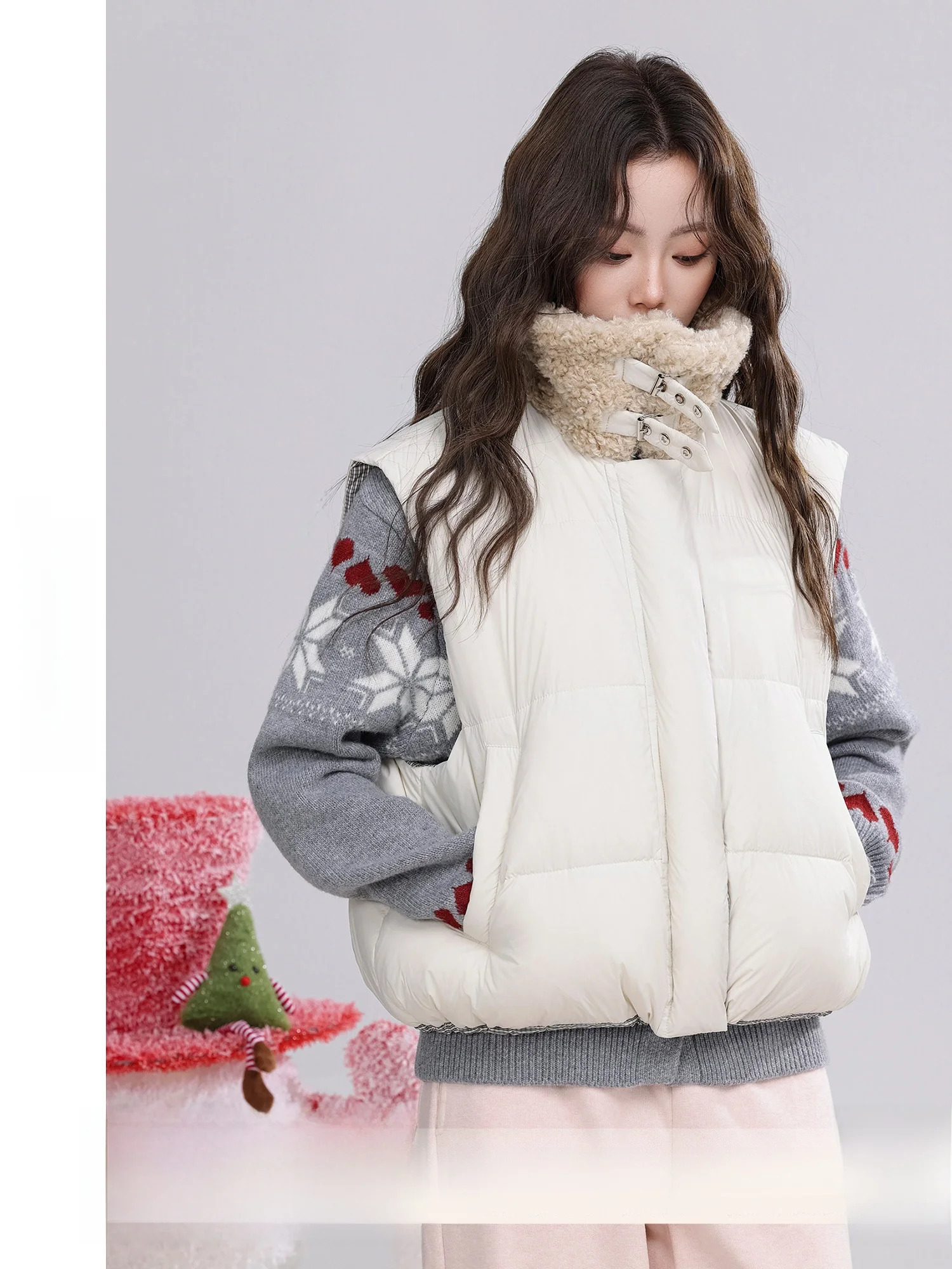 

Двусторонний ретро-жилет из нейлона с пуховым наполнителем для женщин, с воротником-стойкой, утепленный, зимний, новинка от YouGang