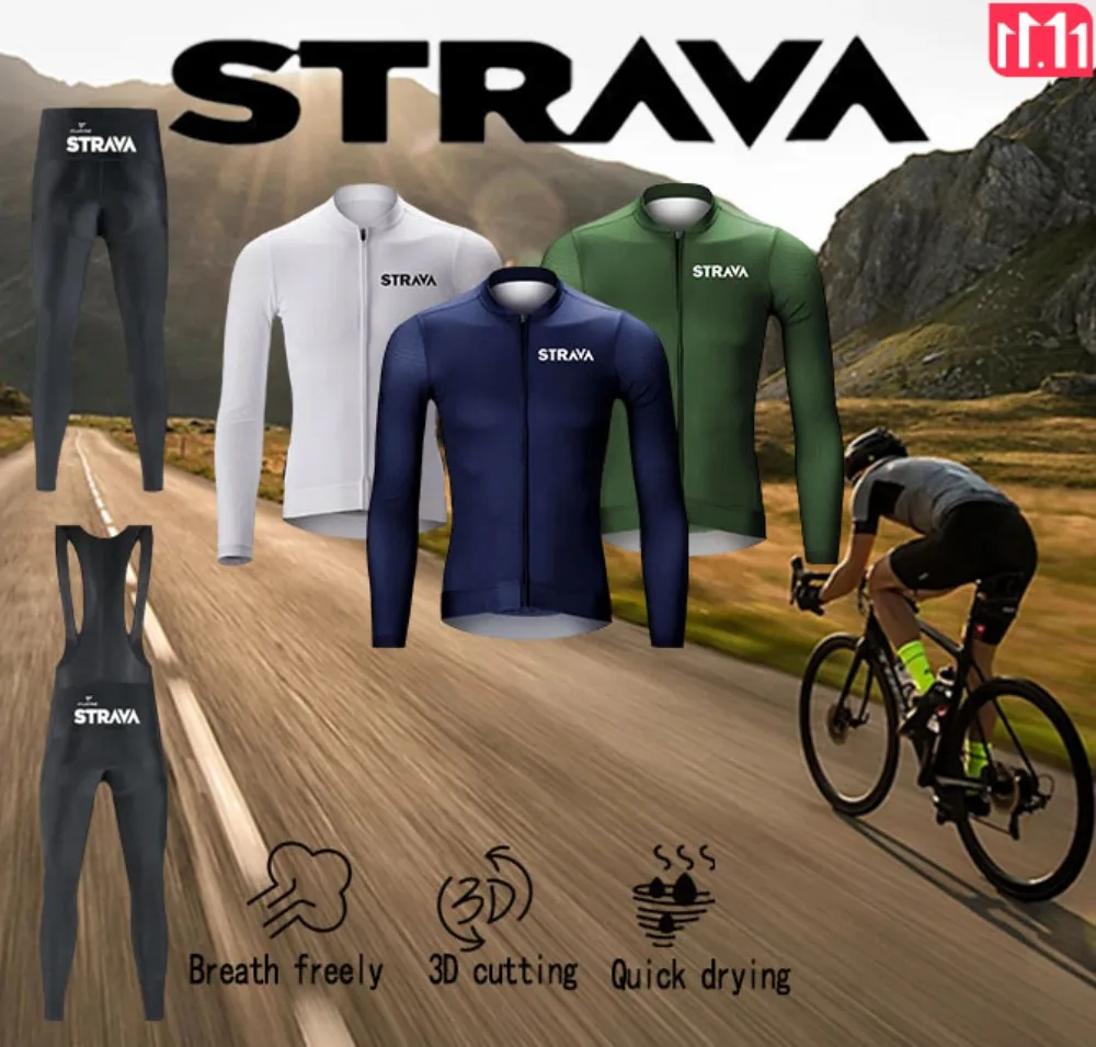 

Мужская куртка STRAVA, Джерси, дорожный горный велосипед, нагрудник с длинными рукавами, костюм для велоспорта, спорта на открытом воздухе, рождественское велосипедное снаряжение, подарки