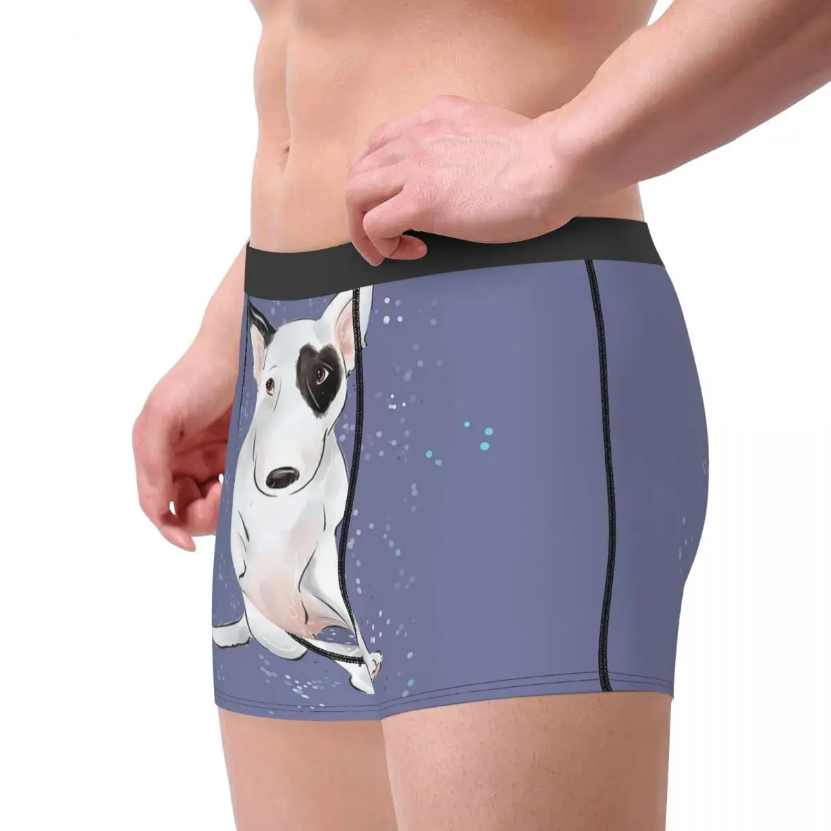 Humor Boxer Shorts Panties Men English Bull Terrier Dog Underwear Mid Waist Underpants for Homme