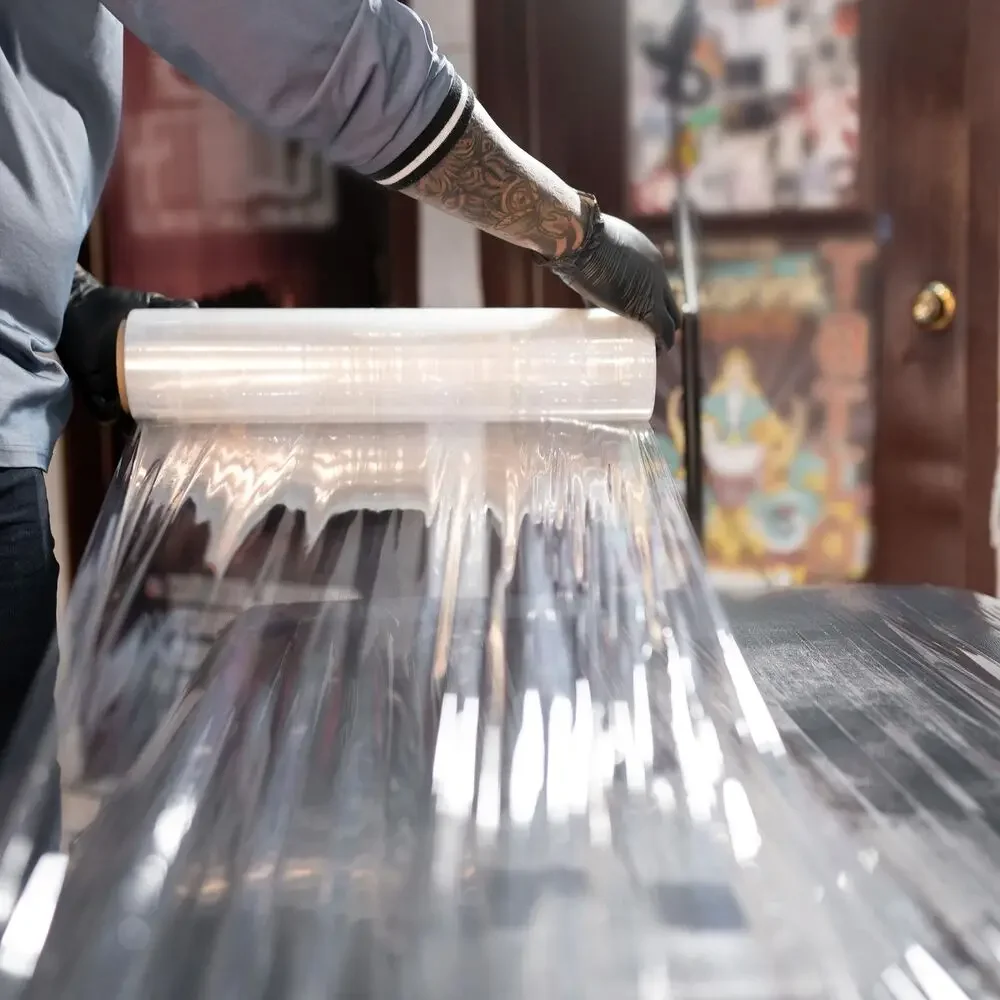 캐스트 스트레치 필름 12인치 x 1500피트 고투명 포장용 랩, 80게이지