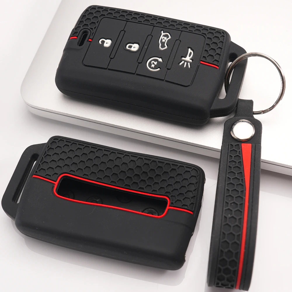 Key Fob Case With Chain For Jeep Grand Cherokee Wrangler Compass Patriot Cherokee Renegade Commander Gladiator Liberty Durable