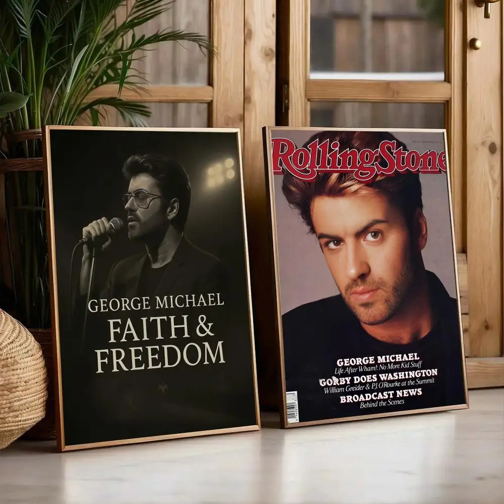 ملصق جورج مايكل لملحن الموسيقى ملصق مساحة مثالية ذاتي اللصق للمكتب والمنزل والمسرح وديكور فني للحائط هدية رائعة #3