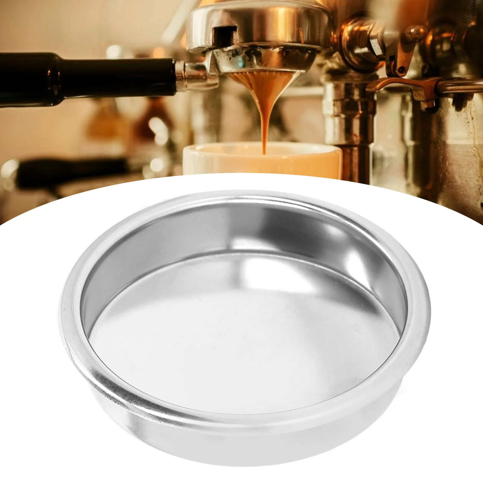 Blind Filter Stainless Steel Wear Resistant Rust Proof 2.3in Coffee Machine Backflush Insert Blind Filter for Home Blind Filter