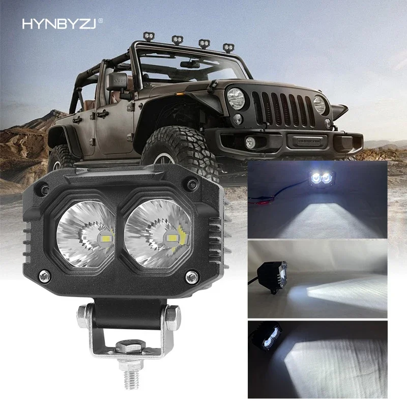 

HYNBYZJ 4inch Amber Car Spot Roof 4x4 Motorcycle Auxiliary LED Work Lamp Yellow Fog Tail Light For Off Road Jeep Pickup Truck