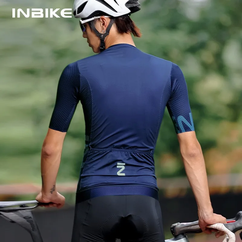 INBIKE Summer Cycling Riding Sets Short-Sleeved Jersey Bicycle Shorts Quick-Drying Road Biking Shirts Bibs Clothing with Pockets